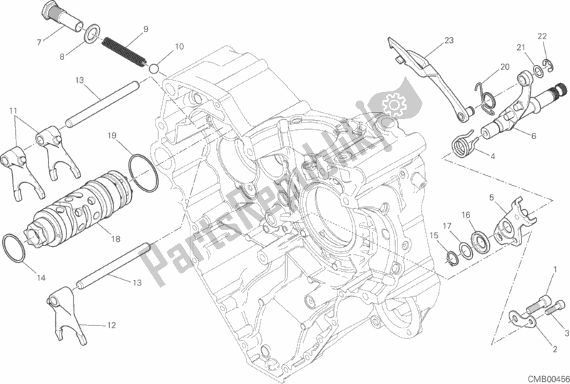 All parts for the Gear Change Mechanism of the Ducati Multistrada 1200 ABS Sport Pack Brasil 2018